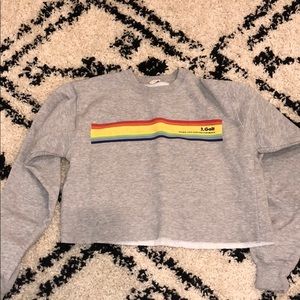 brandy melville rainbow beach cropped sweatshirt